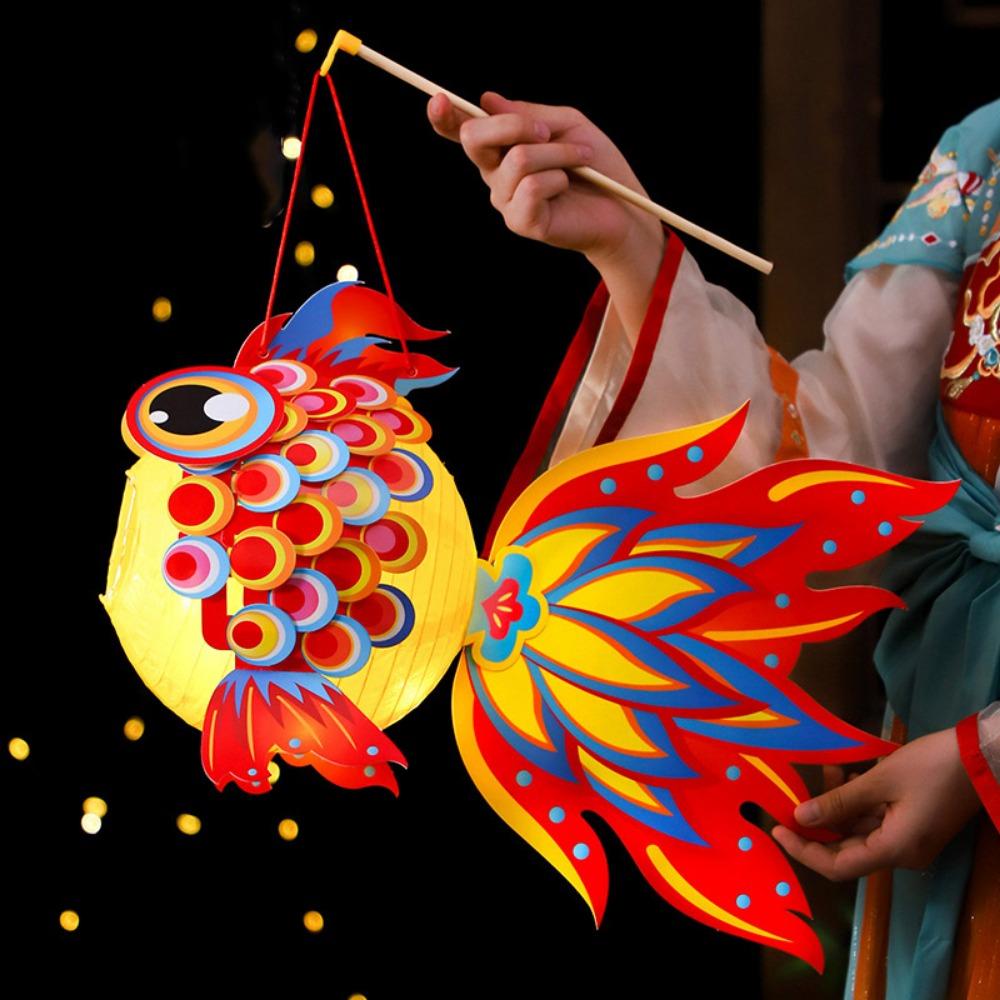 Paper Fish Middle Autumn Festival Lantern Handmade Handheld Lantern Cultural Events