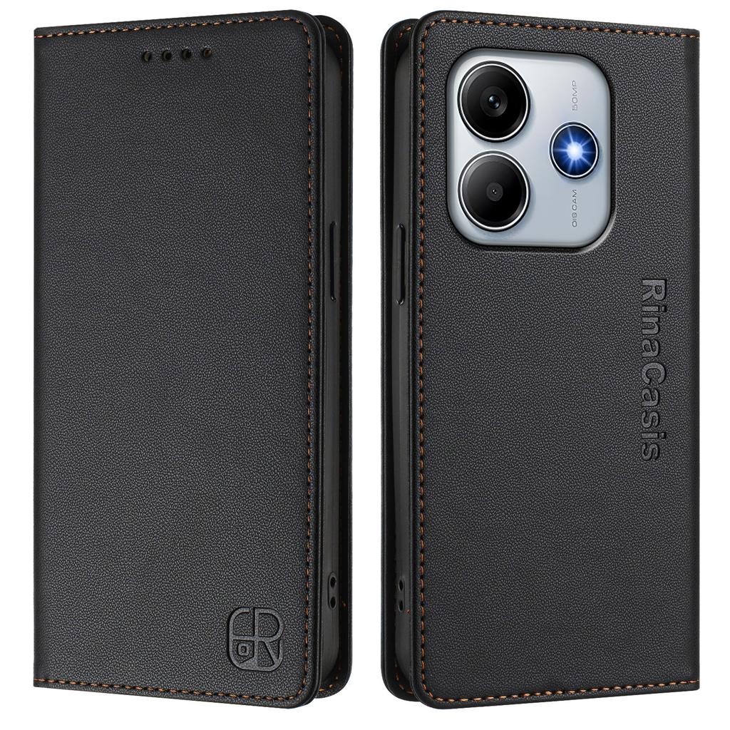 Luxury Leather Case For OPPO A56 A16 A55S A54S K10 A96 A76 A36/Reno 12F Reno12 RFID Blocking Card Slot Magnetic Attraction Stand Shockproof Flip Cover