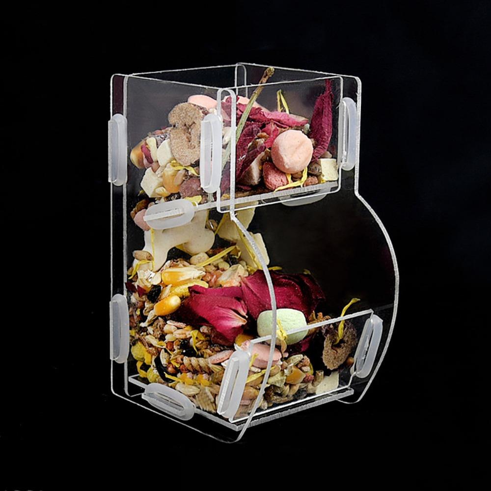 Acrylic Automatic Hamster Food Feeder Large Capacity Small Pets Food Feeding Bowl  for Small Pets