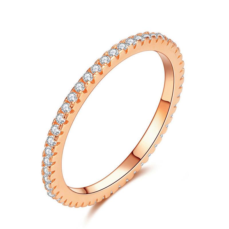 Minimalist Fashion Full Zircon Ring For Women Students Personalized Closed Band