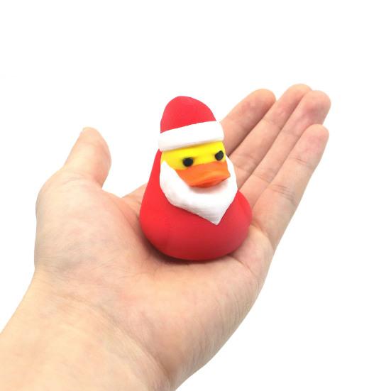 Christmas Duck Figurine 3D Printed Santa Claus Hat Duck Statue