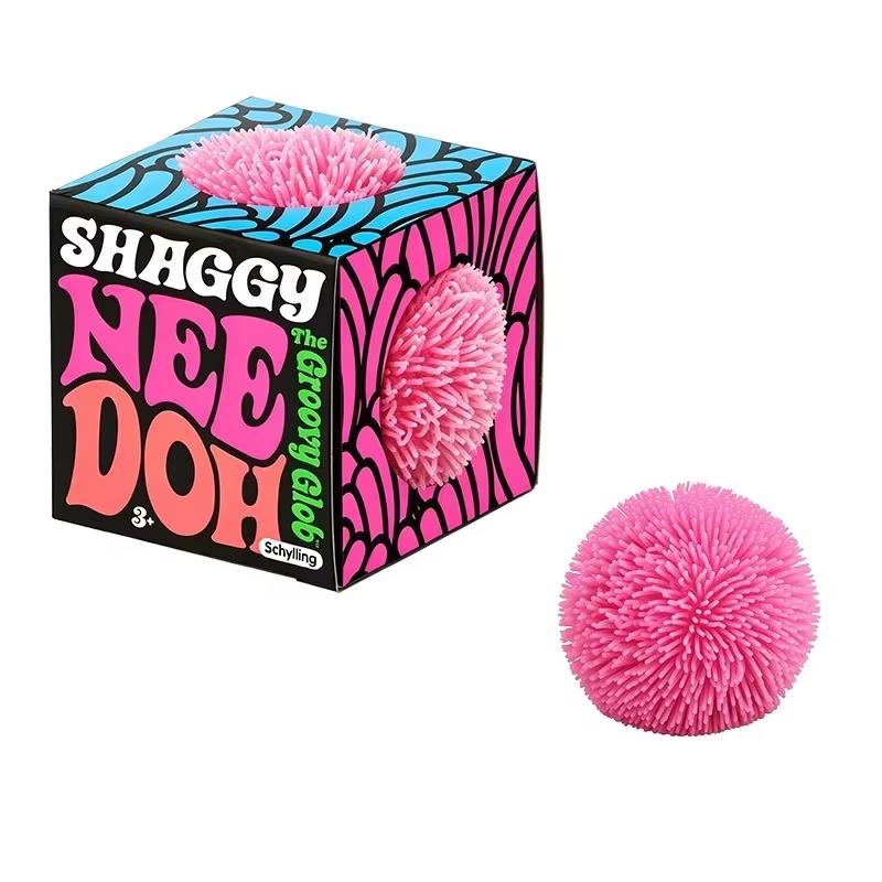 Needoh Шарик-антистресс Fuzz Ball Teenie 3 шт. Мини-игрушка для снятия стресса, сенсорная, сжимаемая, фиджет, растягивающаяся, The Groovy Glob Ball, игрушка из пушистых шариков
