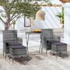 Day and Night - Day and Night Garden Table Chairs 5 Pieces Synthetic Rattan Gray Tempered Glass