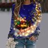 Winter Christmas Women Sweatshirt Santa Claus Graphic Print Pullover Blouse Tops Ladies Kawaii Sweatshirts Navidena