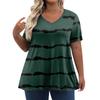 Womens Plus Size Tops Shorts Sleeve Shirts V Neck Casual Clothing Clothes Printed Tops