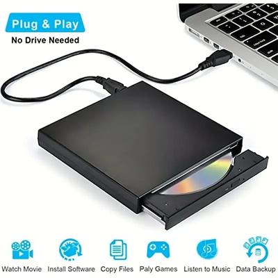Внешний привод CD DVD, USB 2.0 тонкий защищенный внешний привод CD-RW пишущий проигрыватель DVD-ROM для ноутбуков настольных ПК