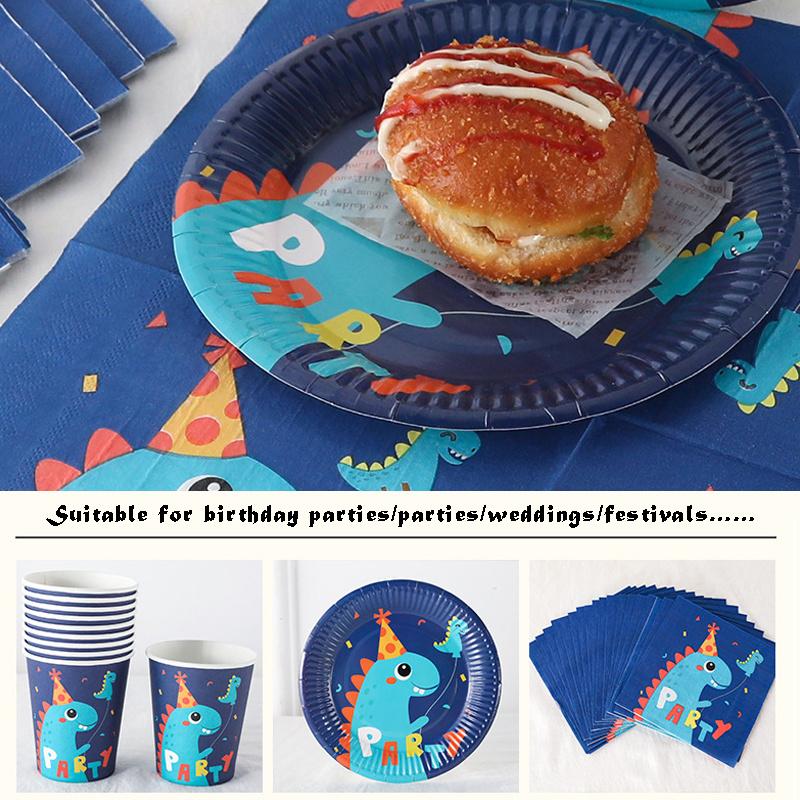 21PC Dinosaur Birthday Party Set Tableware Decorations Paper Plate& Cup Favours Child Kid Party Supplies