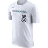 X NBA Collaboration Minnesota Timberwolves FW24 Anthony Edwards Logo Letter Crew Neck T-Shirt Men Tops White HJ2780-104