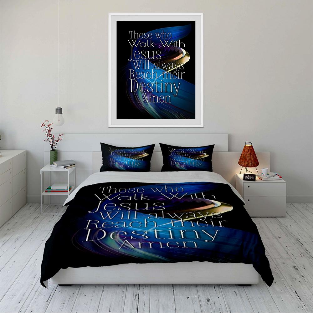 Christian Faith Bedding Set with Quote Bedding set (1 duvet cover, 2 pillowcases, duvet not included)