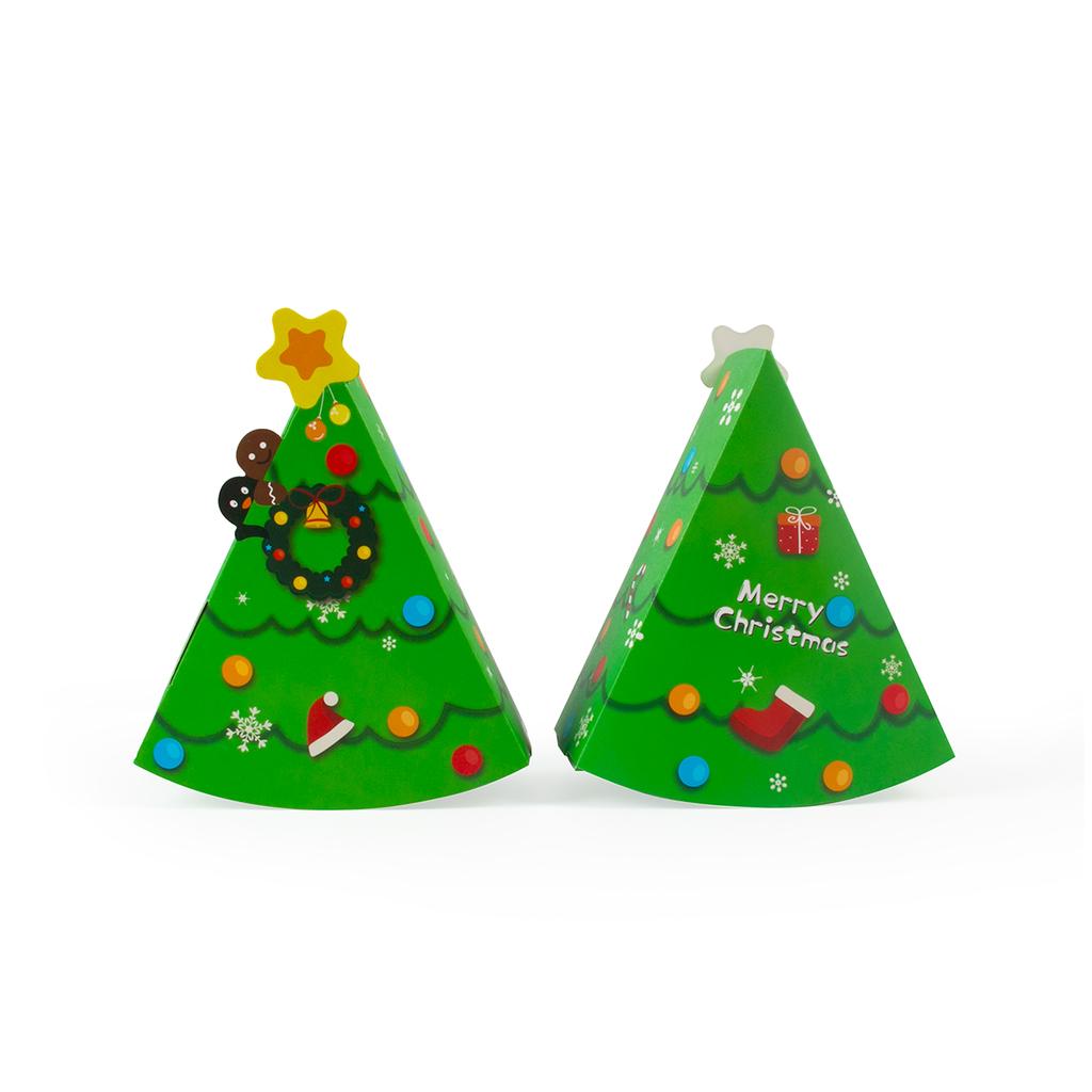 6pcs Christmas Cookie Candy Box Xmas Tree Paper Gift Boxes Navidad New Year Cake Shape Snack Baking Packaging Box Kids Gifts