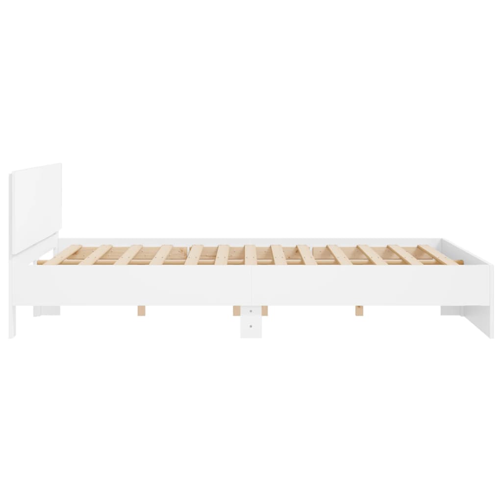 Bed Frame with Headboard White 200x200 cm