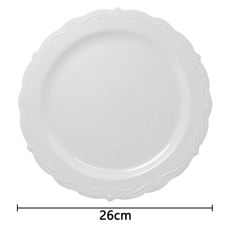 1 шт. обеденные тарелки тарелки кружевной диск одноразовые розовые твердые пластиковые красочные французские 7,5/12,5 дюйма