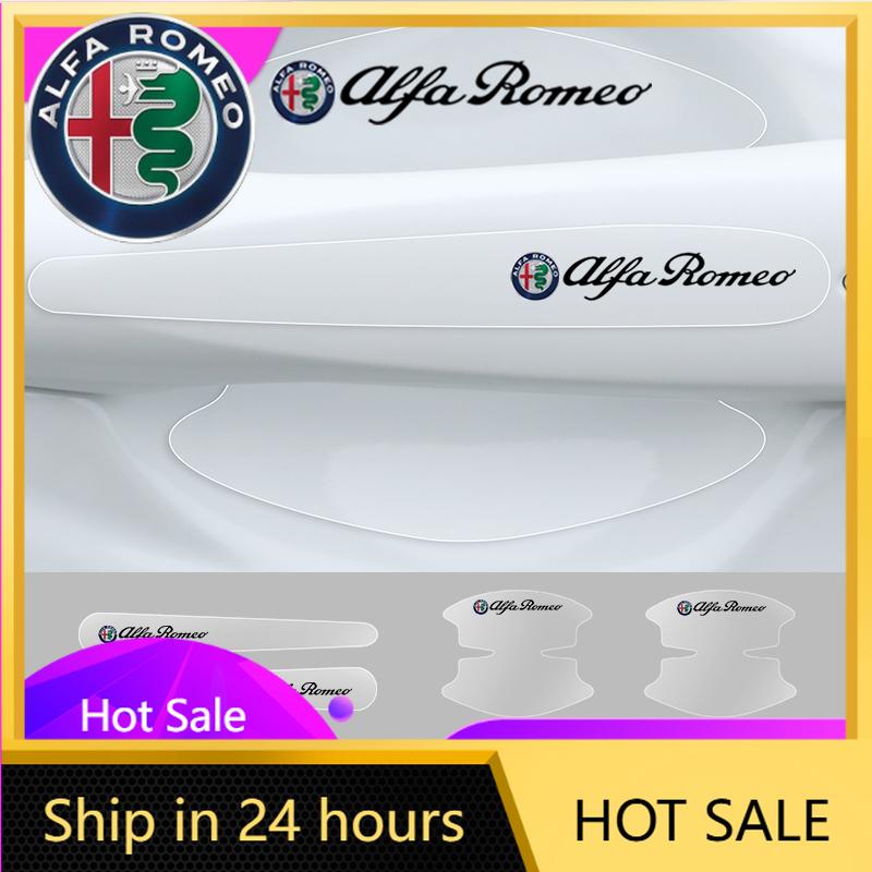 Car Stickers For Alfa Romeo 8Pcs Car Transparent Door Bowl Handle Protective Film Sticker For Alfa Romeo 159 Giulietta Giulia 14