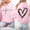 New Clothes Heart Heartbeat Print Retro Oversized Hoodie Women Y2K Street Hip-Hop Streetwear Harajuku Casual Women Sweatshirt