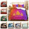Рождественская коллекция, трехсекционное постельное белье с принтом, наволочка, пододеяльник