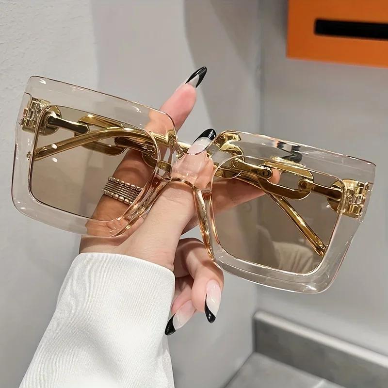 Luxury Square Fashion Glasses For Women Casual Candy Color Anti Glare Sun Shades For Beach Party Travel