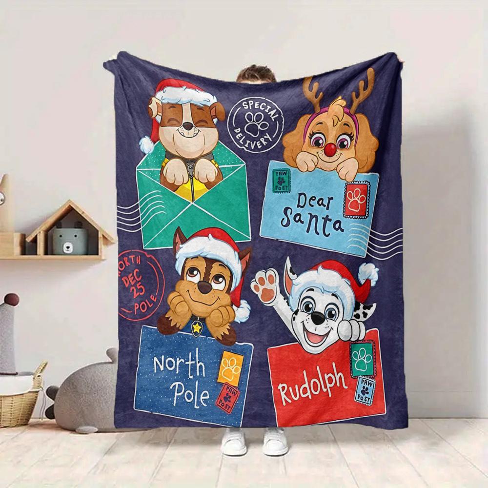 1Pc Pawsome Christmas Adventure Blanket Soft And Comfortable Casual Warm Camping Travel Christmas Halloween Gift M91768