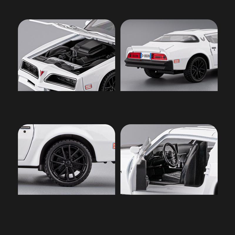 NEW 1/32 Pontiac Firebird Alloy Muscle Car Model Sound and Light Pull Back Children's Toy Collectibles Birthday Gift