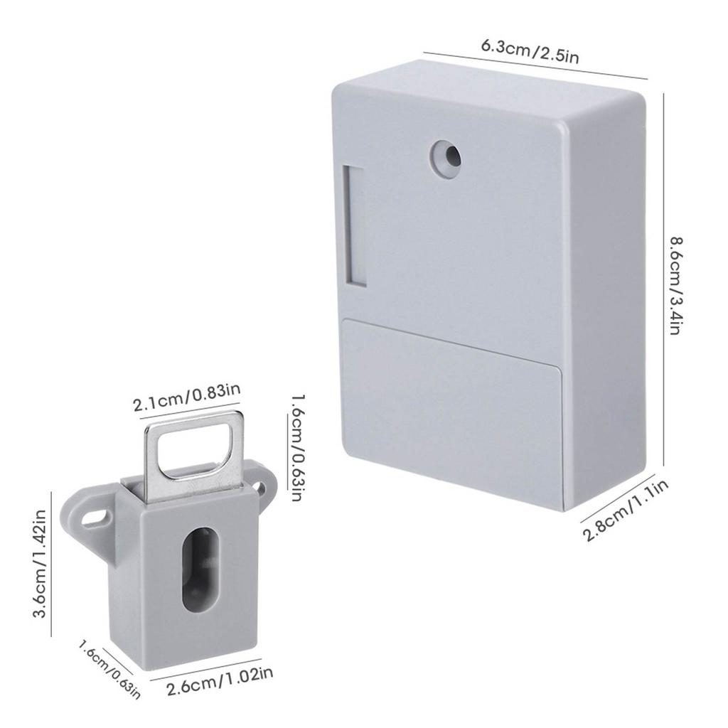125KHz Smart Cabinet Lock Electronic RFID Card Opening No Drill for Wardrobe Sauna LockerGray
