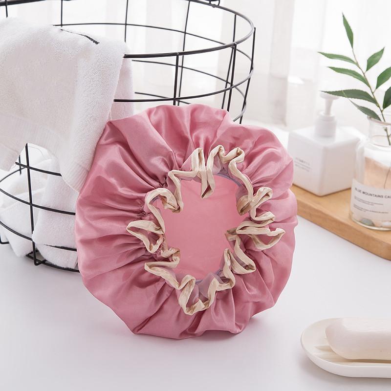 Водонепроницаемая шапочка для душа в ванной, утолщенная эластичная шапочка для ванны, шапочка для волос для женщин, красота, парикмахерская, точечные продукты, аксессуары для ванной комнаты