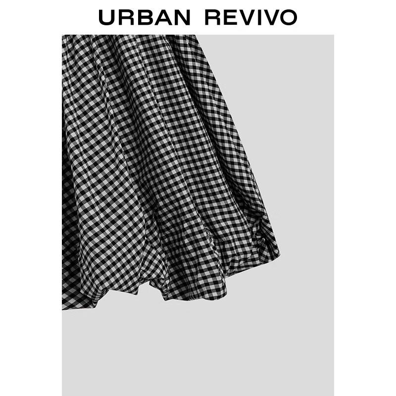 Женское мини-платье-майка в клетку с цветовыми блоками