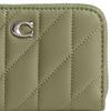 Coach Кошелек на молнии 11 Стерлинговое серебро Полоска с логотипом Стеганый Застежка-молния Наппа Женский Светлый античный никель Светлый античный никель с мхом