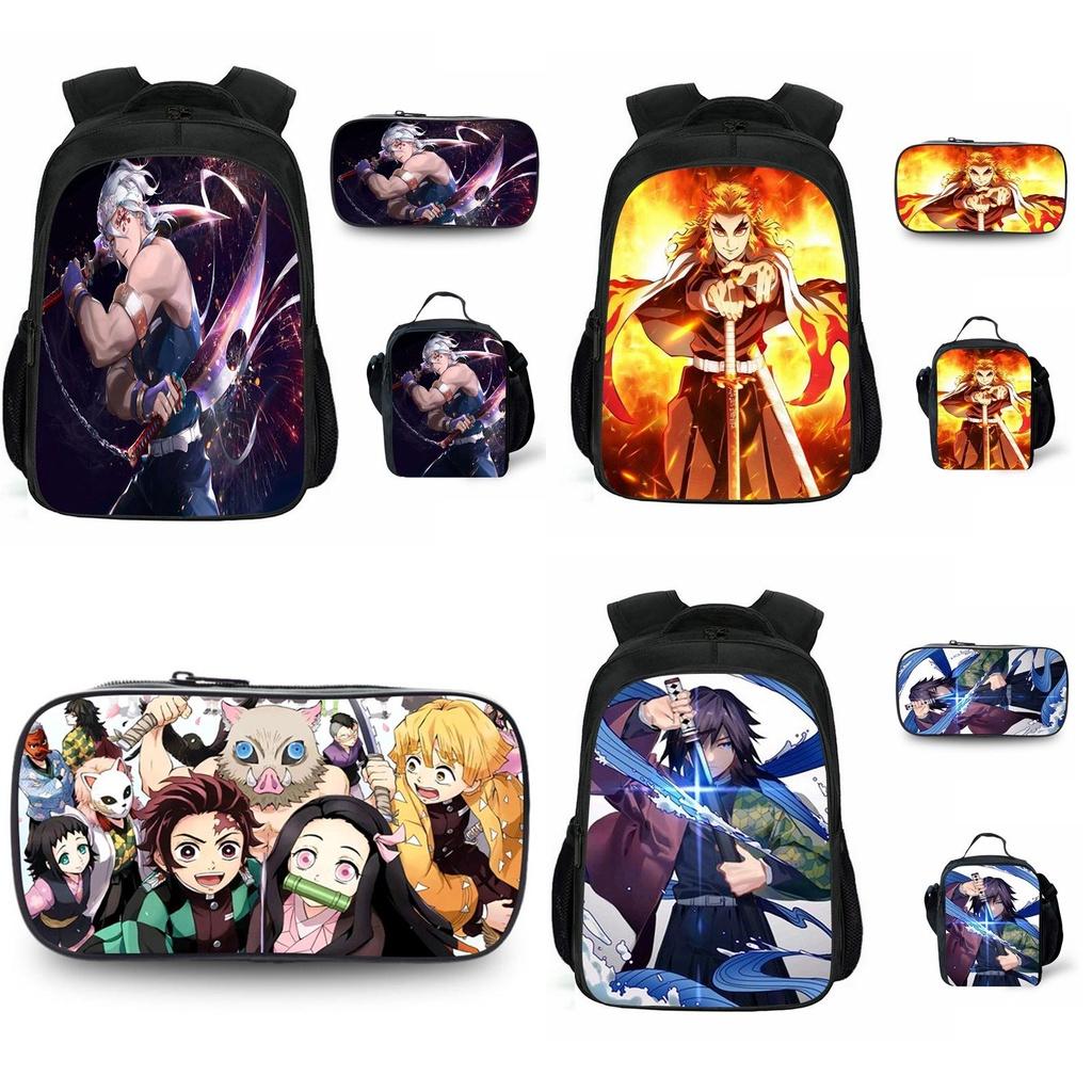Модный школьный рюкзак с принтом Demon Slayer Kimetsu No Yaiba, идеально подходящий для студентов и фанатов