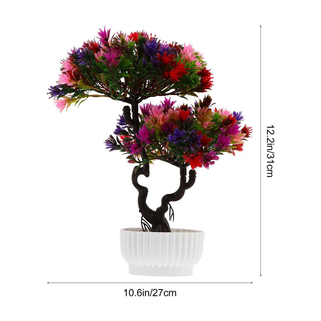 1Pcs Simulation Bonsai Adornment Fake Plant Pot Lifelike Potted Plant Guest-Greeting Pine Small Decor Easy Care Vivid Appearance