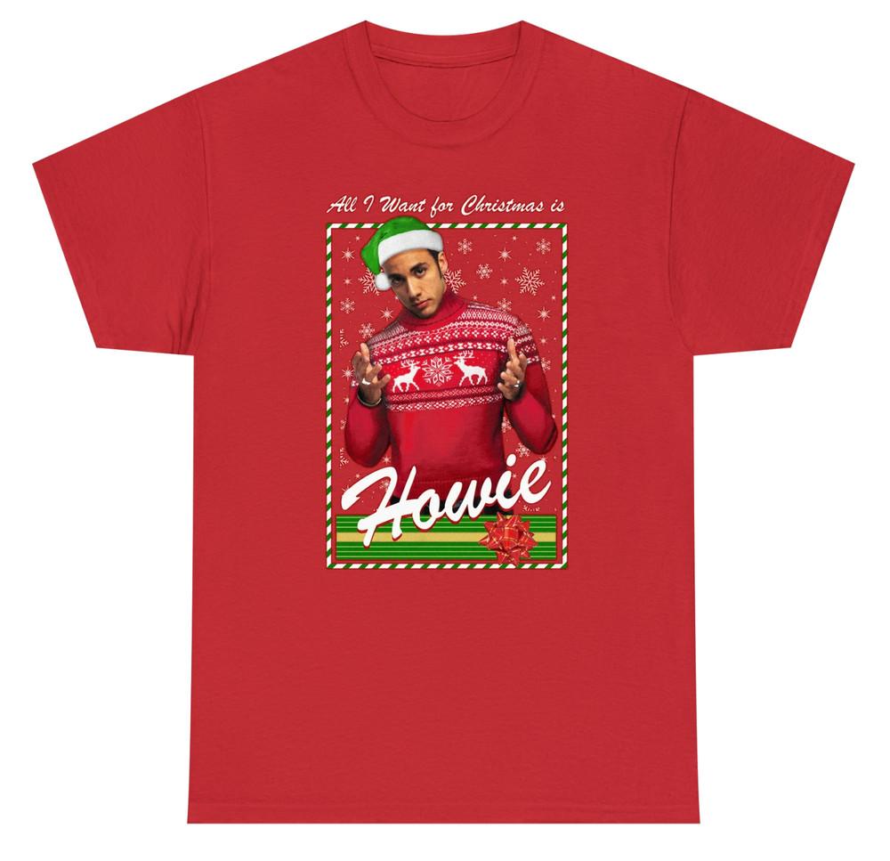 Men's Backstreet Boys Howie All I Want for Christmas Red D1044 Unisex T-Shirt