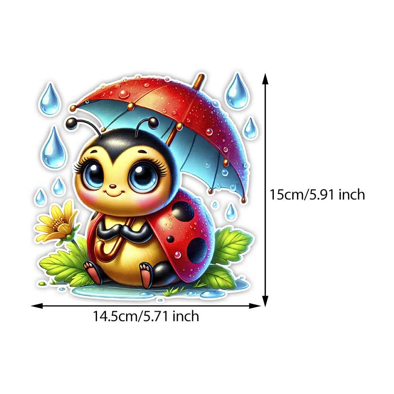 Car Sticker Cute Ladybug Vinyl Decal Waterproof Rear Window Motorcycle Camper Bumper Truck Laptop Decoration TM390