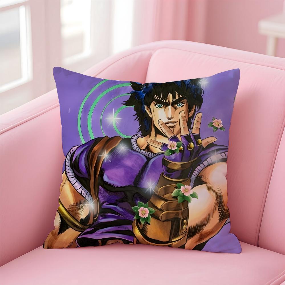 JJoJos Bizarre Adventure Cushion Cover Pillow Case Soft Friendly Fabric Concealed Zipper