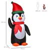 155cm Inflatable Christmas Penguin Christmas Decoration with 3 Built-in Lights, Inflatable Christmas Decoration for Indoor Outdoor Garden Party Court