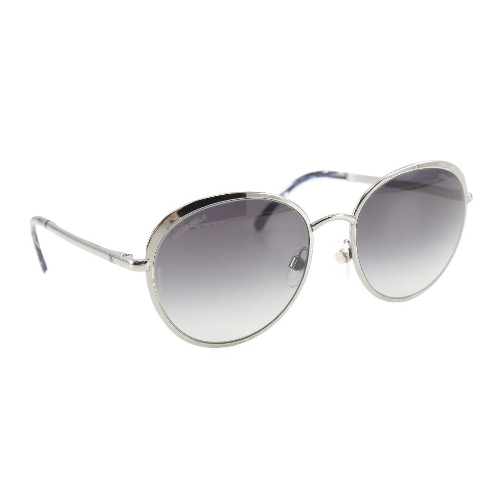 CHANEL sunglasses 4206 Silver / blue plastic Women Used
