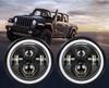 Фары Wrangler Полностью круглые 4 бусины 7 дюймов Серебристый низ Фары для мотоцикла Harley, Модифицированный дальний и ближний свет Светодиодные фары
