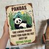 CuddlyTown Панда Металлическая табличка Кухня Бар Кафе Домашний Декор Подарок