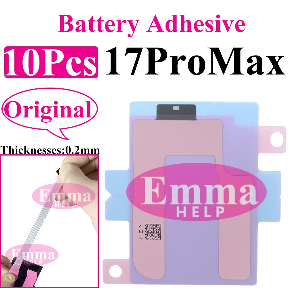 EmmaHelp 10 шт. Наклейка на аккумулятор для iPhone 17 Pro Max 17Air 16 16E 12 13 14 Plus 15 Клейкая лента для аккумулятора Запасные части