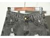 Korean High Waist Plus Size Raw Edge Denim Shorts for Women - Ripped, Slimming, Wide Leg A-Line Style