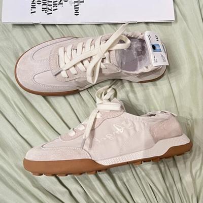 Женские новые балетки на шнуровке, ретро, универсальные, легкие, дышащие, спортивные, маленькие белые туфли, детские