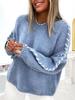 Yangyang Women's Autumn/Winter Ribbed Round Neck Loose Knit Sweater