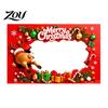 Cute Cartoon Elk Penguin Bear Props Christmas Photo Booth Frame Banner, Xmas Selfie with Interactive Bear, Holiday Party Handheld Prop, Hanging