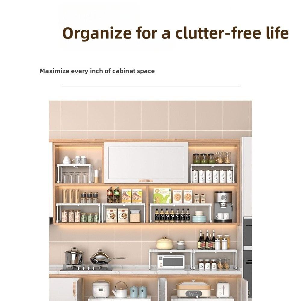 Expandable Under-Sink Storage Rack Adjustable Width Cabinet Storage Layer Kitchen