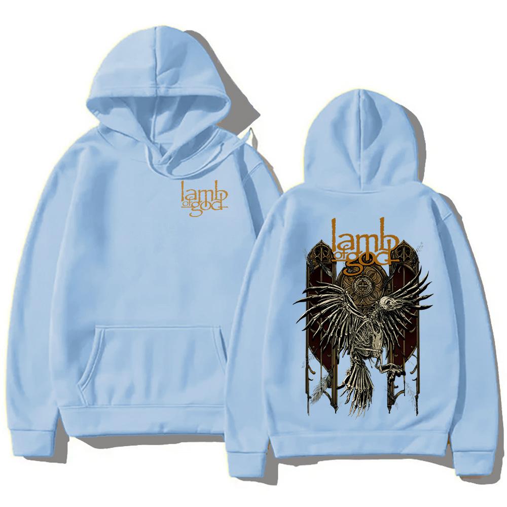 Футболка с капюшоном Lamb of God Heavy Mental Band Мужская ретро-одежда Обложки альбомов Lamb of God Графические толстовки Пуловер Harajuku