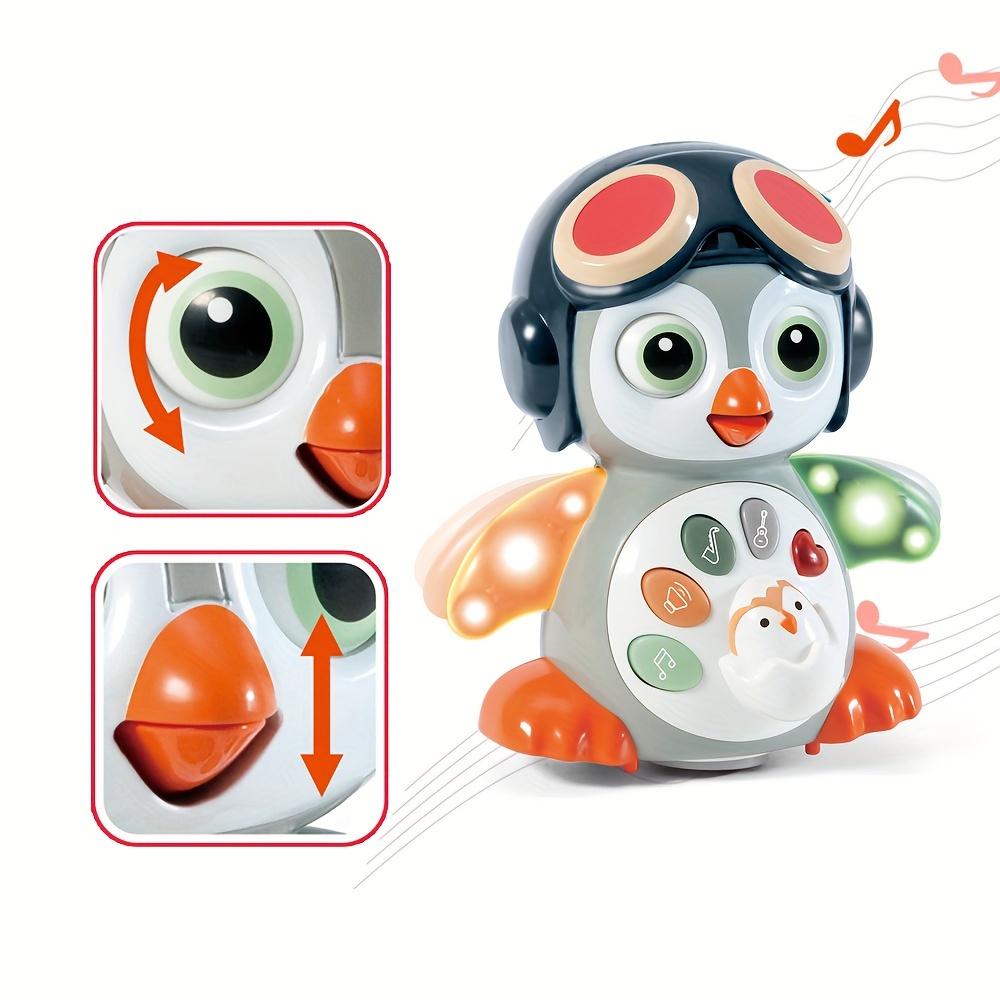 Игрушки для малышей Пингвин, Музыкальные игрушки для младенцев от 6 месяцев, Игрушки для выкладывания на живот с музыкой и подсветкой, Светящиеся обучающие игрушки, Танцующая ползающая игрушка для малышей