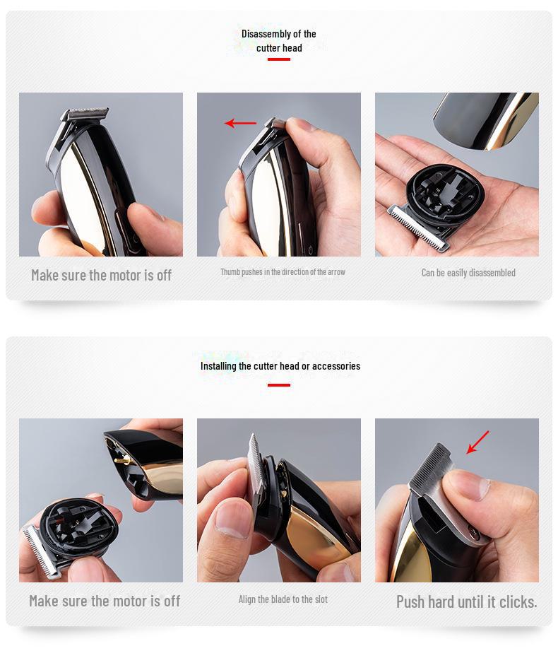 USB Rechargeable Men's Electric Hair Clipper: Multi-Function for Hair, Beard, and Nose Trimming