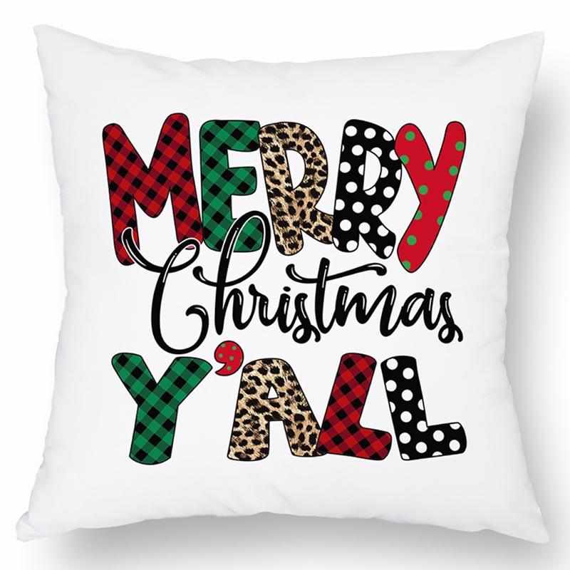 Новая Рождественская Льняная Наволочка с Принтом Домашний Диван Гостиная Праздничная Грязеотталкивающая Подушка