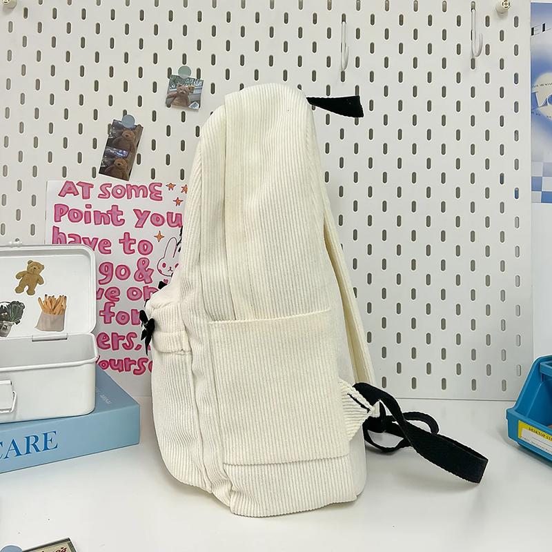 Милые рюкзаки с бантиком в эстетичном стиле, легкие школьные ранцы, студенческий рюкзак в милом стиле для девочек, женский вельветовый колледжный мочилас KTY