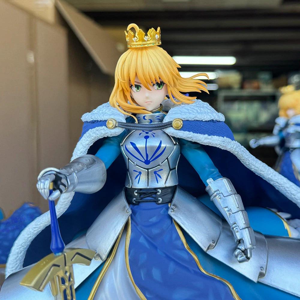 Фигурка Артории Пендрагон Saber Artoria Fate Grand Order Коллекционная Модель Плащ Доспехи Корона Для FGO Фанатов Настольное Украшение
