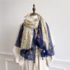 Autumn Flower Pattern Scarf for Women Muslim Hijab Cotton Line Shawls Warm Cashmere Blanket Female Shawl Bufanda Echarpe