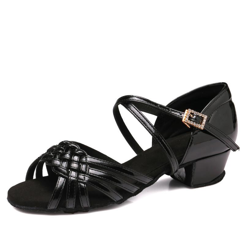 Детские кожаные туфли для латиноамериканских танцев, мягкая подошва, современные туфли для социальных бальных танцев, сальса, танго, низкий каблук 3,5 см