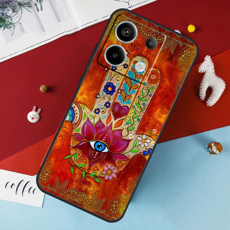 Чехол Hamsa Hand of Fatima для Xiaomi Redmi Note 13 12 11 8 9 10 Pro Note 12S 11S 10S Redmi 12 10C 12C 13C Cover